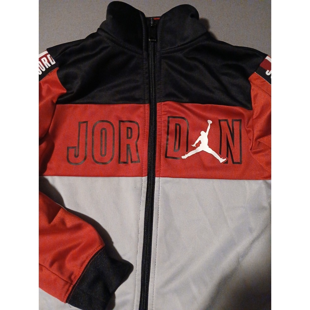 Childs L Size 7 JORDAN Jacket Red/gray/black, think Fall BACK TO SCHOOL - Picture 2 of 16